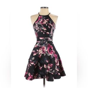 Speechless High Neck Floral Cocktail Dress